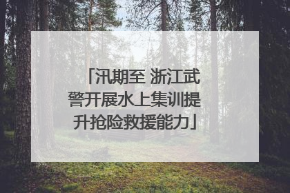 汛期至 浙江武警开展水上集训提升抢险救援能力