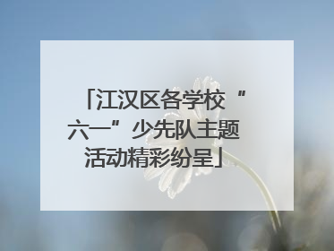 江汉区各学校“六一”少先队主题活动精彩纷呈