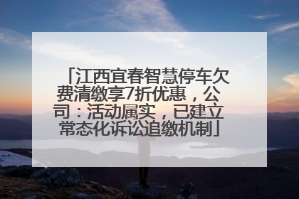 江西宜春智慧停车欠费清缴享7折优惠，公司：活动属实，已建立常态化诉讼追缴机制