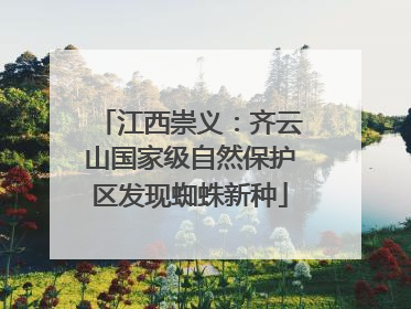 江西崇义：齐云山国家级自然保护区发现蜘蛛新种