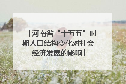 河南省“十五五”时期人口结构变化对社会经济发展的影响