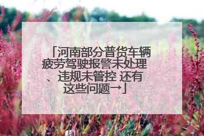 河南部分普货车辆疲劳驾驶报警未处理、违规未管控 还有这些问题→
