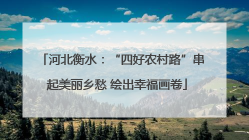 河北衡水：“四好农村路”串起美丽乡愁 绘出幸福画卷