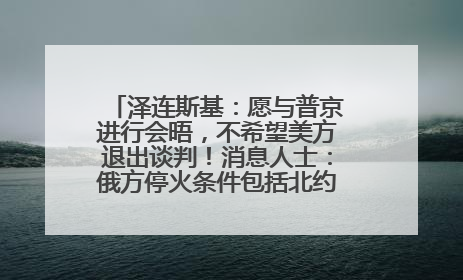 泽连斯基：愿与普京进行会晤，不希望美方退出谈判！消息人士：俄方停火条件包括北约“书面”保证不东扩