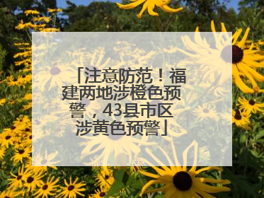注意防范！福建两地涉橙色预警，43县市区涉黄色预警