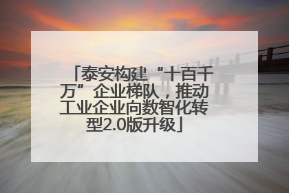 泰安构建“十百千万”企业梯队，推动工业企业向数智化转型2.0版升级