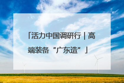 活力中国调研行｜高端装备“广东造”