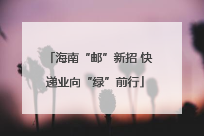 海南“邮”新招 快递业向“绿”前行