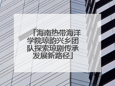 海南热带海洋学院琼韵兴乡团队探索琼剧传承发展新路径
