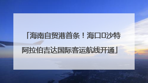 海南自贸港首条！海口⇌沙特阿拉伯吉达国际客运航线开通