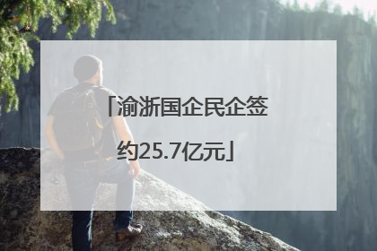 渝浙国企民企签约25.7亿元