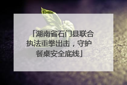 湖南省石门县联合执法重拳出击，守护餐桌安全底线
