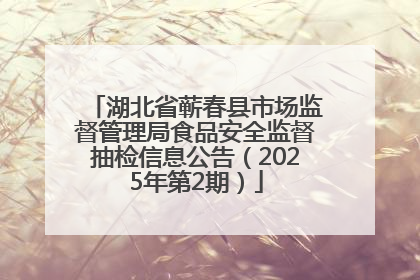 湖北省蕲春县市场监督管理局食品安全监督抽检信息公告（2025年第2期）