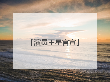 演员王星官宣