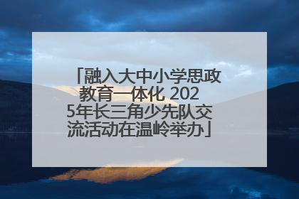 融入大中小学思政教育一体化 2025年长三角少先队交流活动在温岭举办
