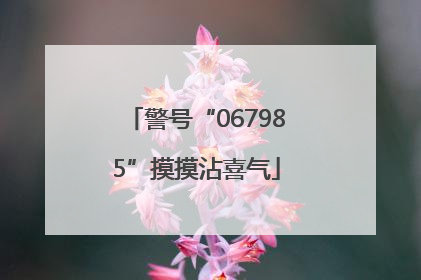 警号“067985”摸摸沾喜气