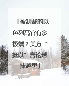 被制裁的以色列高官有多极端？美方“挺以”言论越抹越黑