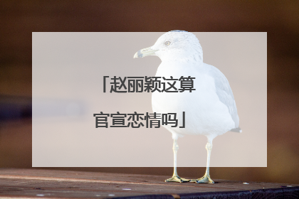 赵丽颖这算官宣恋情吗