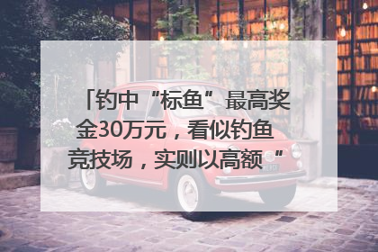 钓中“标鱼”最高奖金30万元，看似钓鱼竞技场，实则以高额“回报”作“饵”……｜今晚九点半