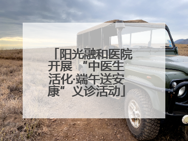 阳光融和医院开展 “中医生活化·端午送安康”义诊活动