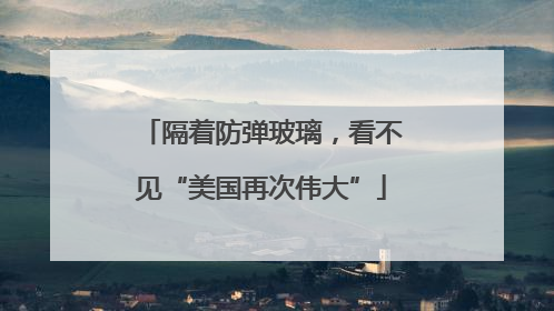 隔着防弹玻璃，看不见“美国再次伟大”