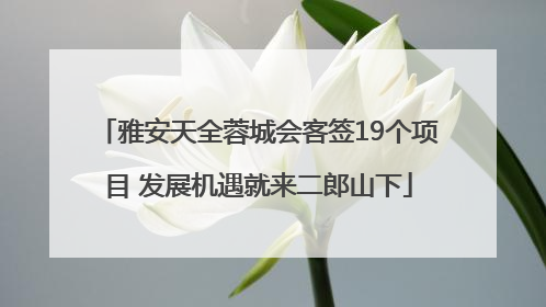 雅安天全蓉城会客签19个项目 发展机遇就来二郎山下
