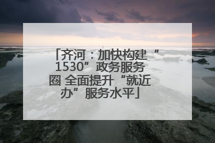 齐河：加快构建“1530”政务服务圈 全面提升“就近办”服务水平