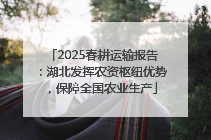 2025春耕运输报告：湖北发挥农资枢纽优势，保障全国农业生产