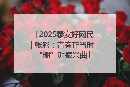 2025泰安好网民｜张腾：青春正当时 “棚”湃振兴曲