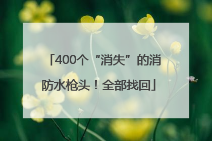 400个“消失”的消防水枪头！全部找回