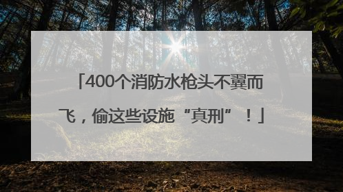 400个消防水枪头不翼而飞，偷这些设施“真刑”！
