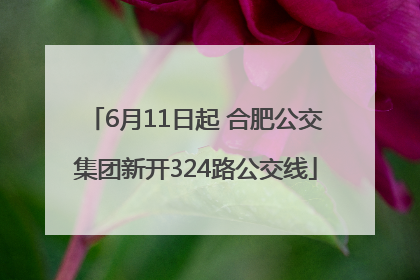 6月11日起 合肥公交集团新开324路公交线