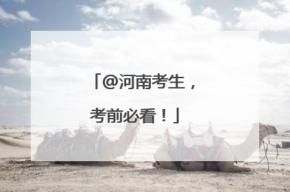 @河南考生，考前必看！