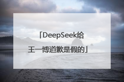 DeepSeek给王一博道歉是假的